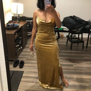 Crushed Velvet bias gown